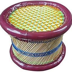 GUNEE Eco-Friendly Handicraft Cane Bar Bamboo Garden Chair/Stool/Muddha/Mudda for Outdoor & Indoor Furnishing (16 inch, Pack of 1) (Design-8)-picture-35