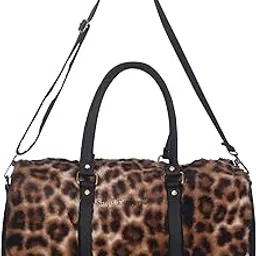 sanjis enterprise Fur Canvas Weekender Travel Duffle Cabin Bag Overnighter Weekender Travel Large Duffle Bag Handbag Furry Fur Bag with Detachable Shoulder Strap (Style3)-picture-19