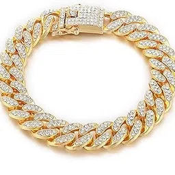 Stylish Bracelet For Men Women Gold Plated American Diamond Studded Charming Golden Bracelets For Women Girls Men Boys Jewellery Accessories Love Gifts-image-67