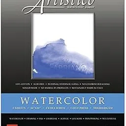 Fabriano Artistico Traditional Extra White Watercolour Paper, 100% Cotton–2 Sheets,Cold Pressed,640 GSM,16x20inches|Ideal for Watercolour,Drawing with Tempera,Gouache,Acrylic,Ink,Charcoal,Graphite.-picture-24