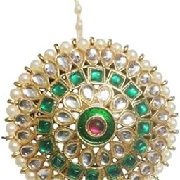 Ambey art presents Stylish Traditional Beautiful Bor/Maangtika For Women (Golden,-picture-14