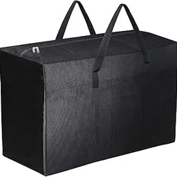 HIMART Multi-Purpose Extra Large Storage Bag/Blankets/Clothes Storage Organizer Rectangular box with Zipper and Handle. (Black color, 62 x 34 x 40 cm) (Pack of -1)-picture-19