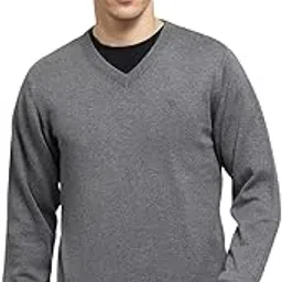 monte carlo Mens Solid Grey V Neck Full Sleeve Pullover_1240550VN-323-picture-26