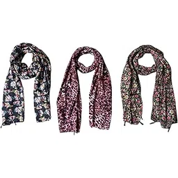 Multicolor Printed Fancy Stole/Scarf/Chunni for Girls – Pack of 3 | Lightweight & Comfortable for All Seasons-picture-10
