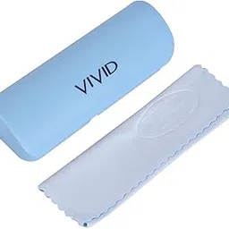 vivid Vision Unisex Adult Lightweight Eyewear Specs Case Cover | Free With Cleaning Cloth | Protect Eye Glasses | Plastic | Spectacles | Cases | AP - 394 (HAKIM - O)_SKY BLUE with Cloth-picture-19