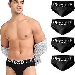 freecultr Organic Cotton Elastane Stretch Underwear for Men Breathable Comfortable Briefs Innerwear Sweat Absorbing Undergarments with Ultrasoft Waistband image 1