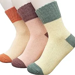 alexvyan 3 Pair Soft & Woolen Cozy Knitted Winter Thick Warm Stretchy Elastic Socks (Without Thumb) for Women Girls & Ladie (Vintage-2)-picture-11