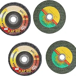 Digital Craft 2Pc 4-Inch Metal Cutting Wheel + 2Pc 4-Inch Flap Disc Set – Angle Grinder Discs for Cutting, Grinding & Finishing Metal and Steel-image-29