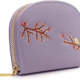 valerie Women Small Wallet for Girls Credit Card Holder Coin Purse Zipper Small Secure Card Case Cute Wallets Mini Wallets for Women (Purple)-picture-21