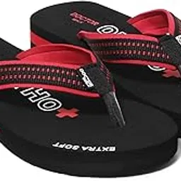 doctor walk Soft Comfort Flip Flops, Black and Red, Cushioned Thong Sandals Slipper for Women's-picture-10