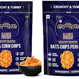 Evolve Snacks Soya Corn & Oats Chips | Light & Crispy, high protein | Natural ingredients, No Palm Oil, No Artificial Preservatives, Trans Fat Free, Low Calorie | 200g - Pack of 2 (100g each)-picture-12