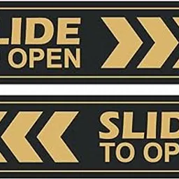 Anne Print Solutions® Slide to Open Stickers Self Adhesive 4 Right 4 Left for Gate | Door Size 2 Inch* X 7 Inch* Multicolour-picture-55