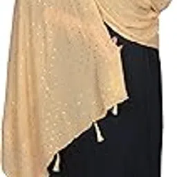 nzkam Women's Chiffon Gold Printed Dupatta With Hangings | Casual Ethnic Chunni - Dupattas for Girls | Free Size-picture-32