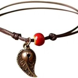 el regalo 1 PC- Retro Bohemian Ceramic Bead Decor Hollow Bell & Leaf Charm Bracelet for Girls & Women-picture-10
