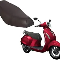 KSHEERI Bajaj Chetak Scooter Seat Cover Protect from Rust and Dust, PU Leather Waterproof Durable Seat Cover (Black)-picture-17