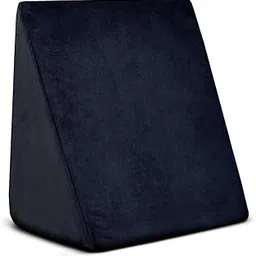 Relaxmour Orthopedic Wedge Pillow for Neck & Back Pain Support, Velvet & Memory Foam Incline Pillow for Sleeping, Leg Elevator, Acid Reflux Pillows, Maternity Pillow 18x17.5x9.5 Inch (Black)-picture-27