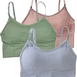 Push up Bra for Woman | Cotton Rich Padded Non-Wired Push-Up Multiway T-Shirt Bra, Women's Everyday Bras Elastane Stretch Full Coverage Bra | Sports Bra Girls Women’s Free Size, Pack of 3-image-85