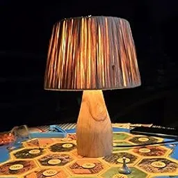 Ikari Homes Teak Raffia Table Lamp I Natural Eco Friendly Lamp I Bedside Lamp I Center Table Lamp for Restaurant I Office Desk Lamp I Night Lamp Bedroom I Home Decor Items I Size 27.3 x 20 cm-picture-20