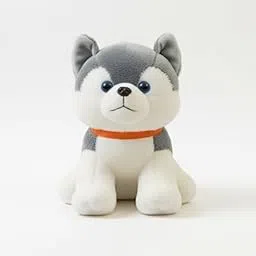 Plush Husky Dog Soft Toy — 26 cm inch Cuddly Stuffed Animal for Kids & Babies | Soft Polyester Plush, PP Cotton Filling, Safety Eyes, Orange Collar — Nursery Gift, Birthday, Home Décor.-picture-27
