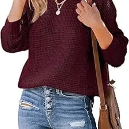 colorchakra Stylish Knit Woolen Sweater for Women Wool Round Neck Womens Pullover-picture-32