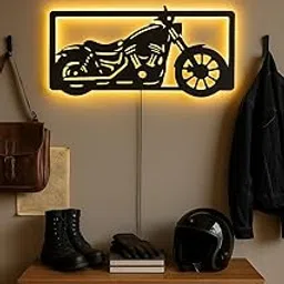 Cruiser bike Metal Wall Art with LED Backlight // Powder Coated & Rust-Proof // Home Decor // Wall Decor // Wall Decor for Living Room // Wall Decor for Home // Wall Decor with Light // Wall Arts-picture-12