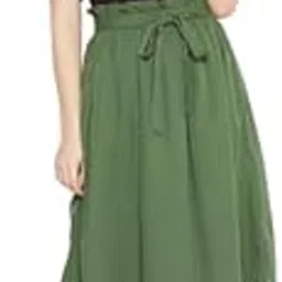 n.h.k.a. Women Black & Green Solid Top with Skirt-picture-17