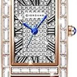 giordano Rectangular Dress Watch for Women with Crystal Bezel, Roman indiced and Sparkling Dial-picture-24