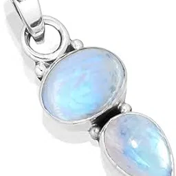 jeweloporium Genuine 925 Sterling Silver Handmade Jewelry Oval Pear Amethyst, Onyx, Amber, Lapis Natural Gemstone Boho Pendant Necklace For Women-picture-13