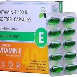 KORMESIC Vitamin E Capsule for Face and Hair | 100% Natural Vitamin E Supliment Capsule 7x10 (70 Capsule)-picture-53