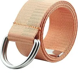 romp fashion Unisex Orange Nylon Double D-Ring Buckle Belt-picture-31