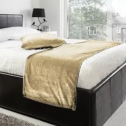 Luxury Velvet Bed Runner Set | Scarf | Throw | with 2 Cushion Cover for All Bed Sizes (Mocha, QUEEN-19.6X 76 inch)-image-88
