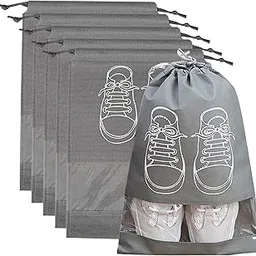 Shoe Bag for Storage Shoes for Men and Women Travel Essentials Shoe Cover or Shoe Bags Pouches Transparent Shoe Bag for Travel or Accessories - Pack of 5 Shoe Pouch-picture-34