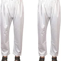 Men's Cotton Comfortable Chudidar Pyjama | Men's White Cotton Plain/Saada Pyjama | Loose fit Cotton Pajama for Men | Home Wear-image-19