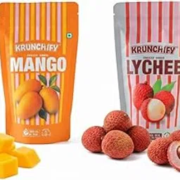 Krunchify Freeze Dried Fruit Mango & Lychee Combo Pack | No Added Sugar, No Preservatives | 100% Vegan & Healthy | Serving - 16g Each-image-11