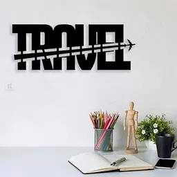 Art Street Travel Black MDF Plaque Cutout Ready to Hang for Home Office Wall Art Decor, Wall Art Hanging Decorative Item, Home Decoration Size -4.5 x 12 Inches-picture-29