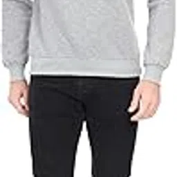 R&R OVERALL Milanch Men's Grey Cotton Fleece Round Neck Sweatshirt | Stylish Winter Wear | Comfortable Casual Pullover | Soft, Warm, and Trendy Sweatshirt for Cold Weather-image-47