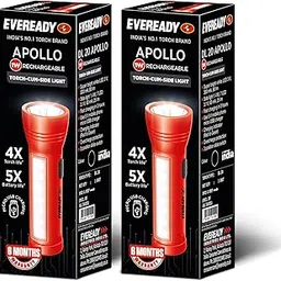 Eveready Apollo DL20, Rechargeable 1W Torch Cum 1.4W Emergency Sidelight/Face Light, Type-B/Micro USB Fast Charging, Overcharge & Deep Discharge Protection, Powered by Li-Ion Battery, Pack of 2-picture-31