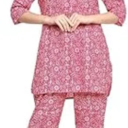 AALIT Cotton Printed Co-Ord Set for Women - Nightwear Pajama Set with Pockets | Soft & Breathable Two-Piece Outfit for Sleep & Lounge-picture-27