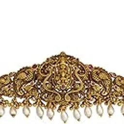kushal's Fashion Jewellery Ruby Gold Polished Copper Antique Belt with Adjustable Chain, Best for Festive Season & Special Occasion - 441981-picture-35