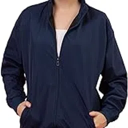 style dusk Women’s Windcheater Jacket | Lightweight Zipper Front Outerwear with High Neck & Pockets | Casual Waterproof Windbreaker for Winter, Travel & Sports Wear-picture-20