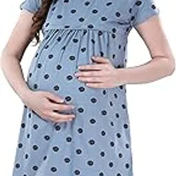 av2 Women's Cotton All Over Print Midi Maternity Feeding Nighty-picture-25