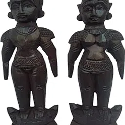 Paljji Handicrafts Handy Crafts Wooden Marapachi Raja Rani Idol (Brown) (6 Inches)-picture-44