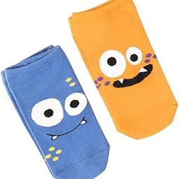 THELA GAADI Comic Monster - 100% Combed Cotton Funky Printed Socks for Men & Women | Cute & Quirky Ankle Length Socks | Odour Free, Breathable, Free Size (10+ Yrs)-picture-28