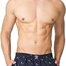 van heusen Men Sport Allover Print Boxer Shorts - 100% Combed Cotton - Pack of 1 - Media Pocket, Super Soft-picture-36