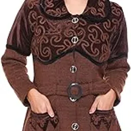 pipasa Women Woolen Buttoned Collar Neck Stylish Party Winter Wear Coat Cardigan Sweater-picture-58