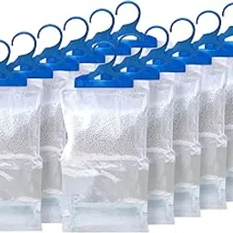 STERUN Dehumidifier Pack of 12, White, Calcium Chloride, DEHUMIDIFIER Bags for Wardrobe Damp, Mould, Mildew & Condensation, Hanging Bags with Leak Proof Storage-picture-48