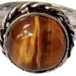 Natural Tiger's Eyes Gemstone Rings Jewelry,Brass Oxidiesed Silver Jewelry-picture-41