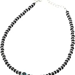 aana silver 925 Sterling Silver Anklet Pair With EvilEye Charm Minimal Design Indian Style Oxidized Finish Stamped 92.5 Suitable For Women Casual Ethnic Party Daily Use Fashion Accessory-picture-12