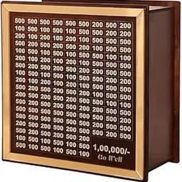ANG MART Wood Wooden Piggy Bank for Kids & Adults, Coin Box with Carved Design, Savings Box, Mini Bank, Donation Box, Smart Money Box, Wooden Coin Box, Money Saver, Piggy Bank with Numbers (1)-image-0