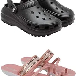 zenwear Extra Soft Classic Casual wear with Flexibility Technology Clog Combo for Women's/Girl's(6130+1944)-picture-35